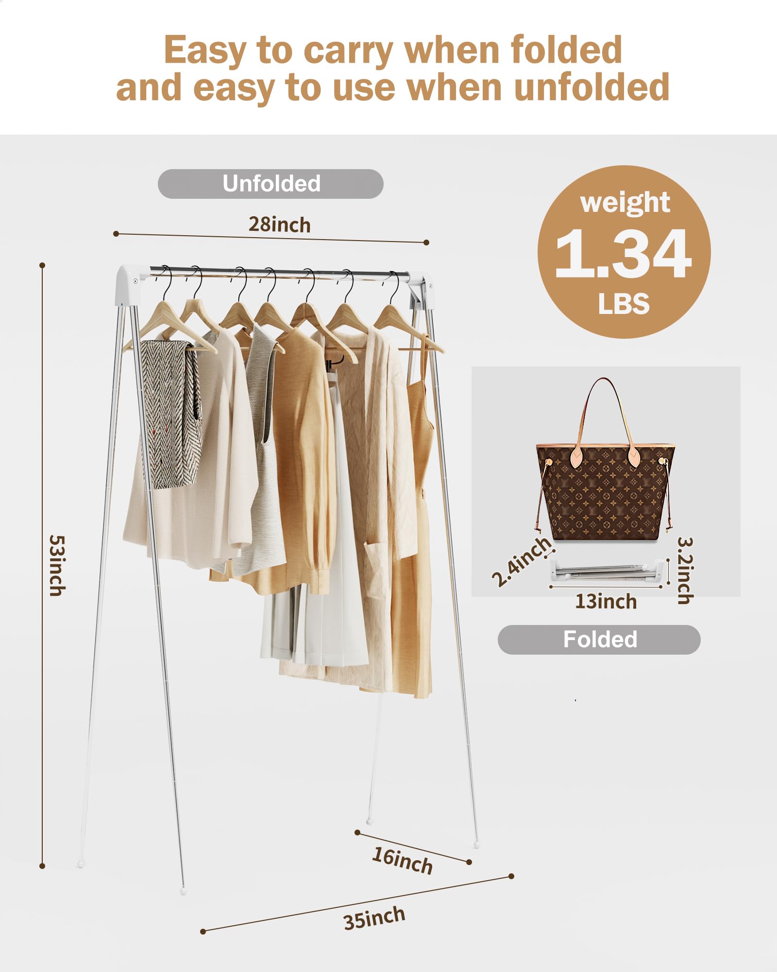 URZCT Travel Garment Rack extended to increase drying space on balcony.