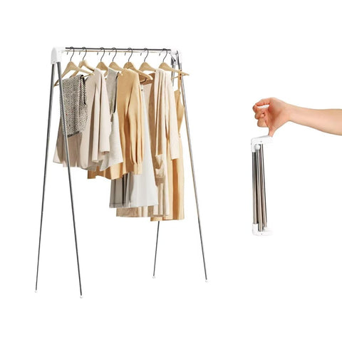 URZCT Travel Garment Rack folded compactly for easy packing.