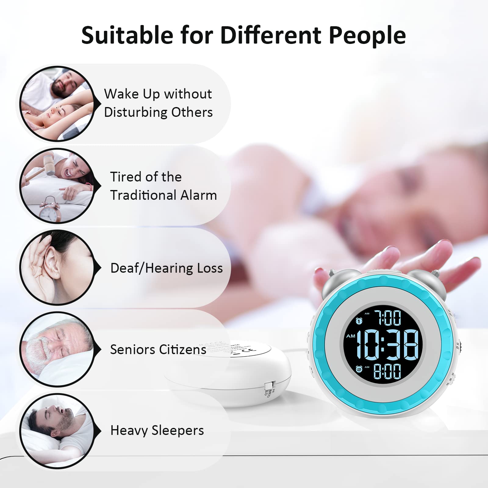 uscce built-in alarm sounds include buzzer, birds, and music.