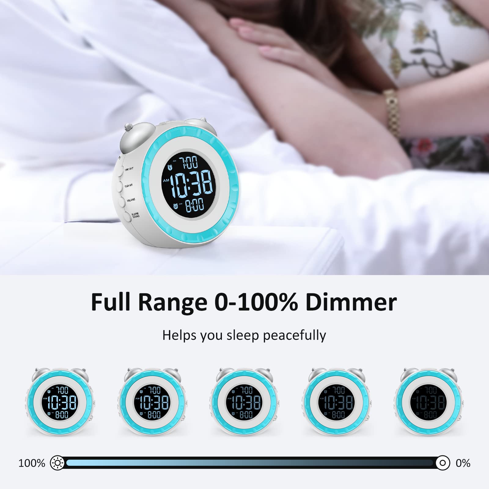 uscce dual alarm with snooze offers flexible morning routines.