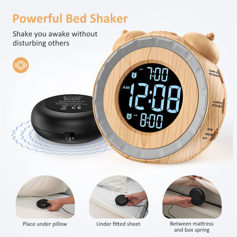 USCCE bed shaker active demonstrates vibration mode for heavy sleepers.
