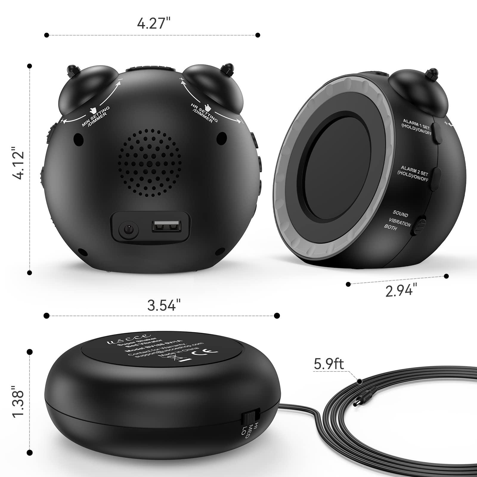 uscce loud dual alarm clock reliable and easy to use for everyday mornings