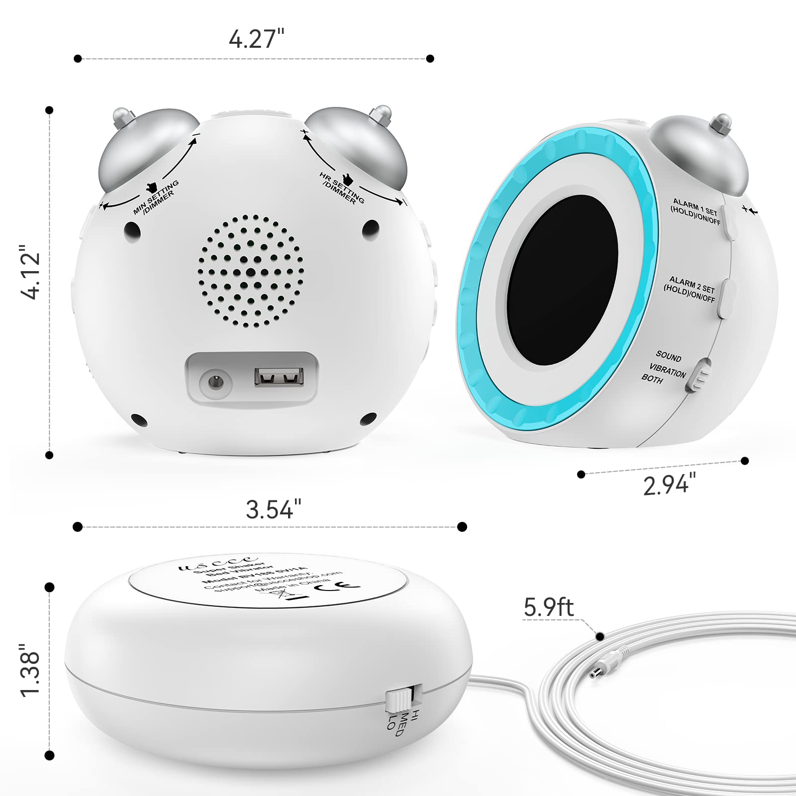 uscce suitable for heavy sleepers or hearing-impaired users.