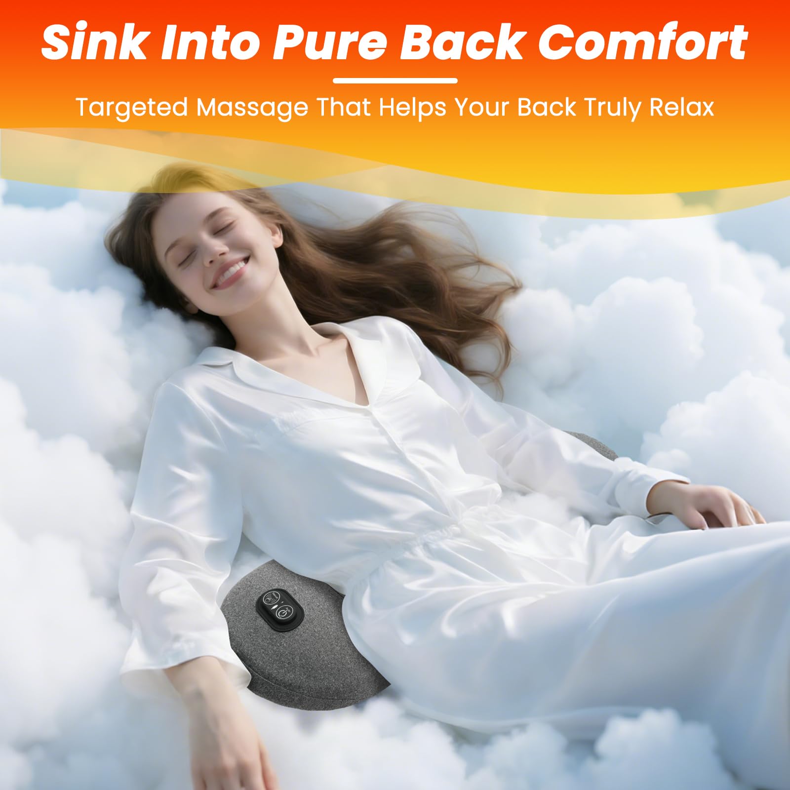 USECARA 3-in-1 lumbar pillow dual mode control lets you customize heat and massage.