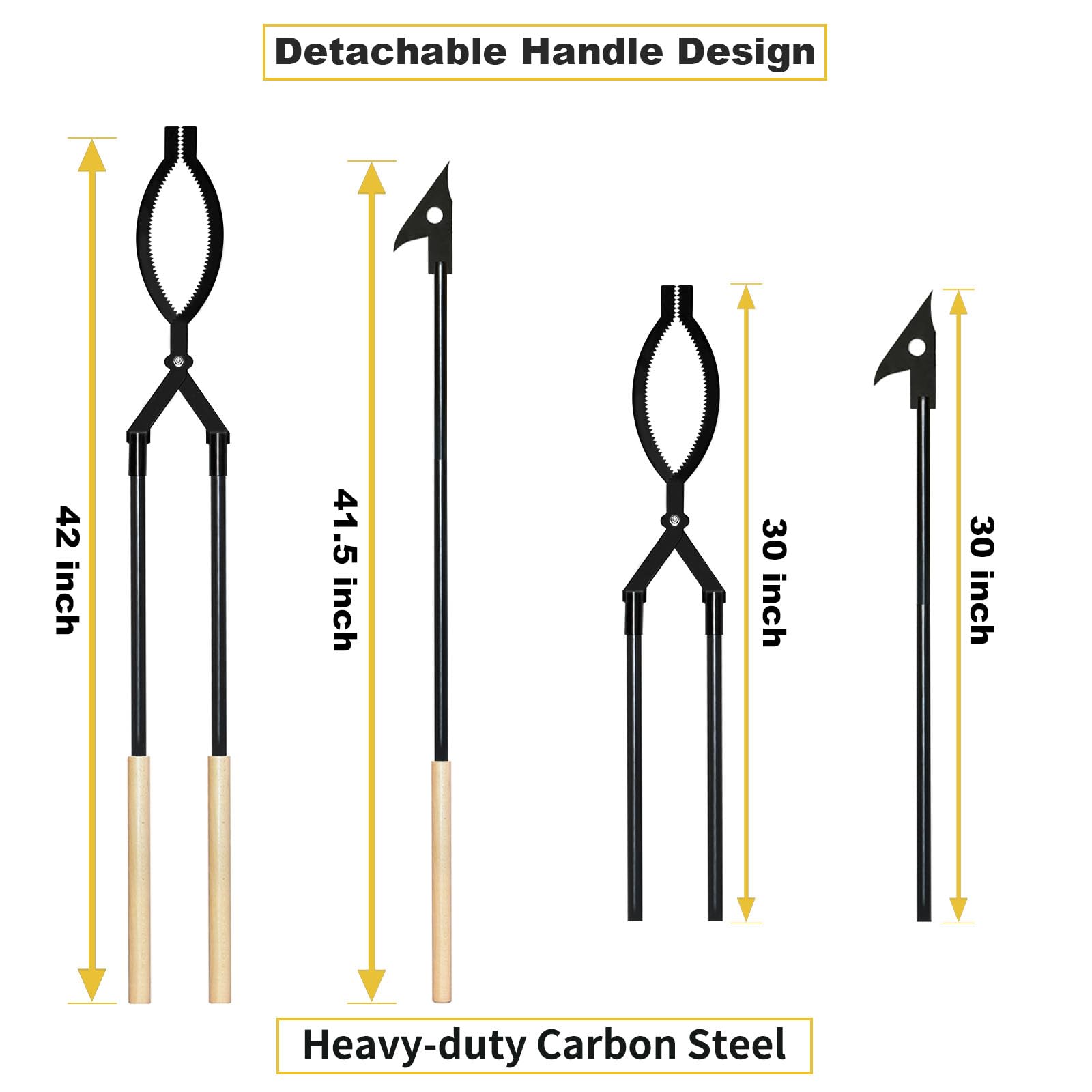 USENIOR optional extended wood handle adds reach and secure grip