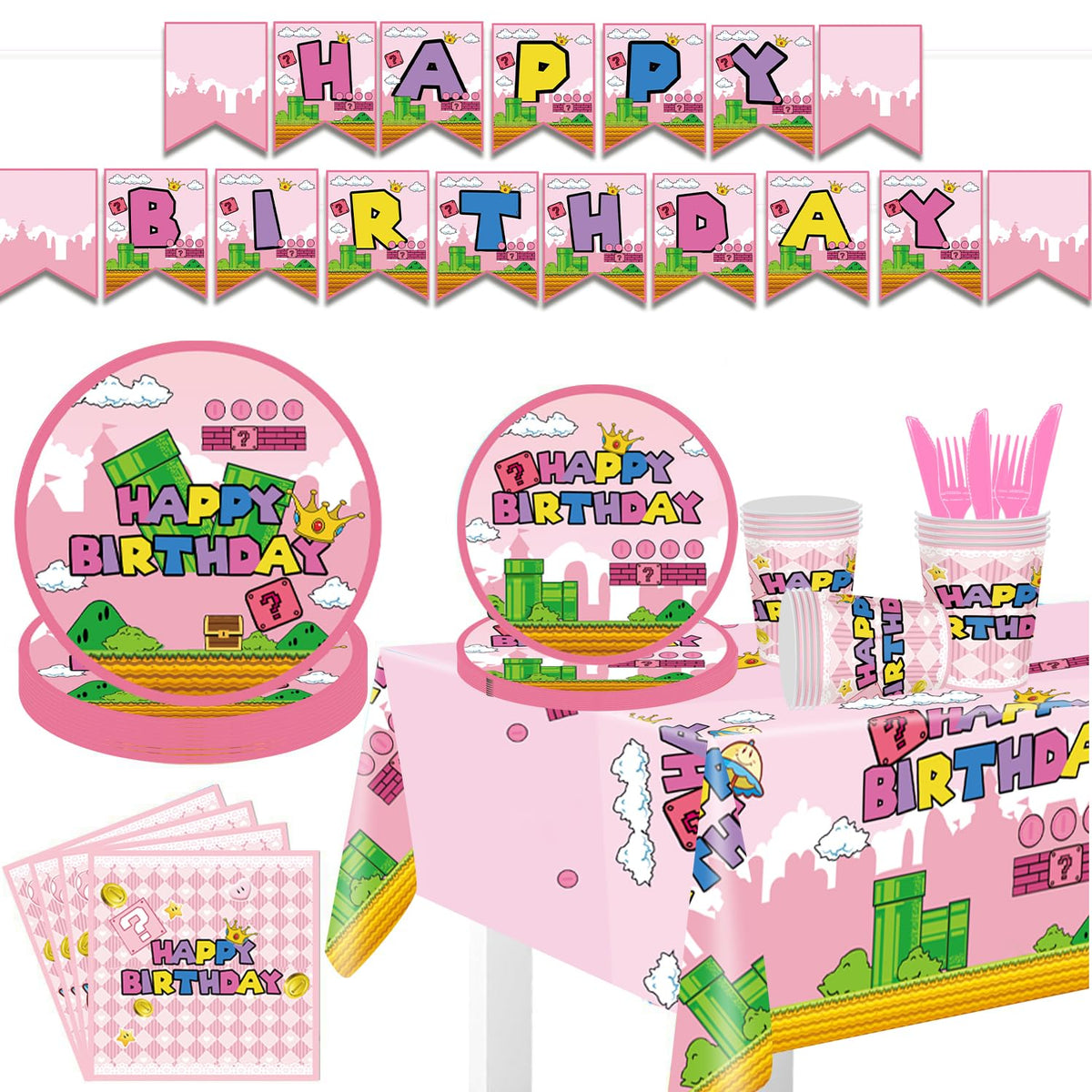 USERTEN Super Bros banner for festive party backdrop and photos