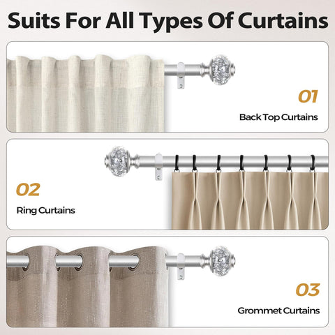 USFOOK drywall anchors ensure secure curtain rod installation.