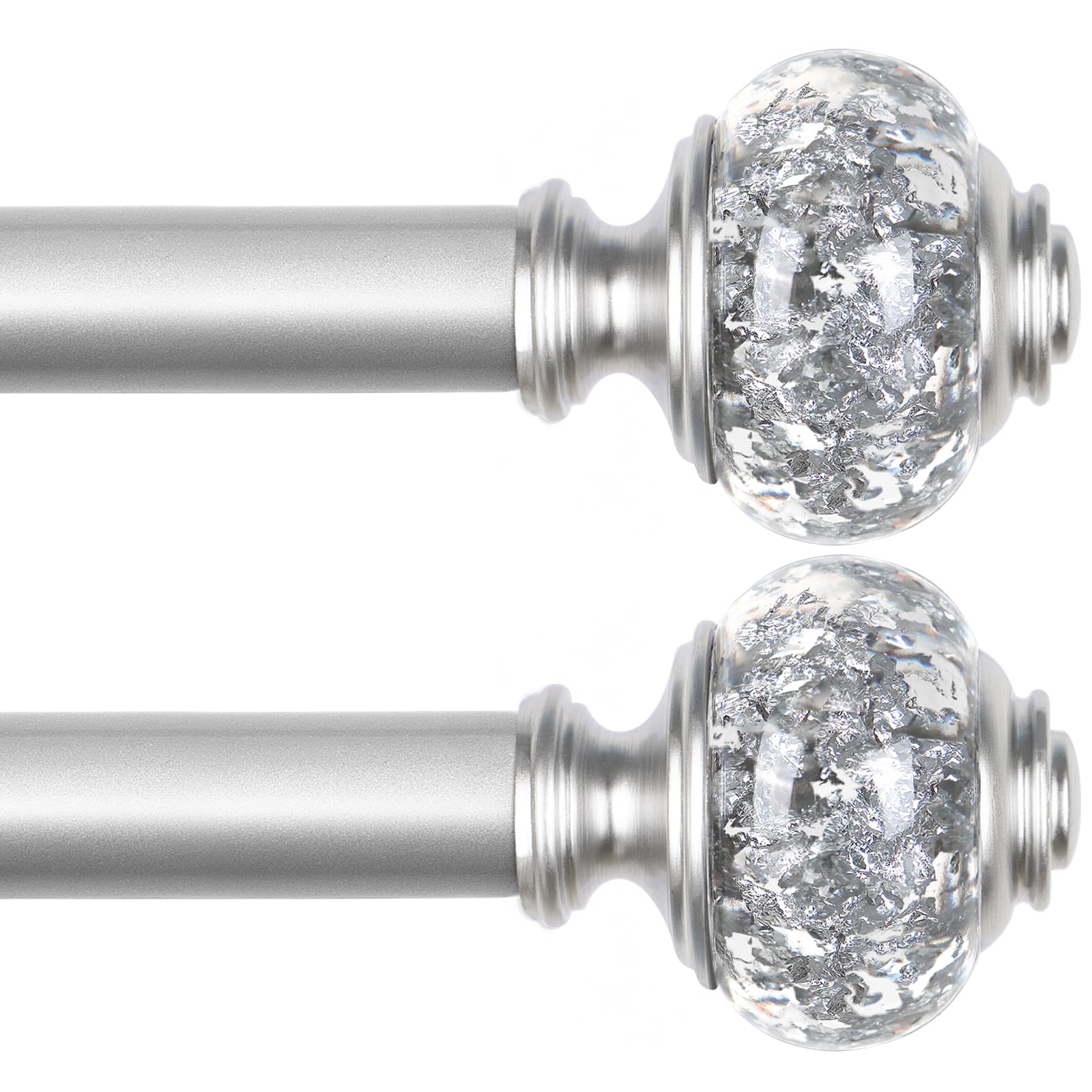 USFOOK 2-pack curtain rod with telescoping length for adjustable window coverage