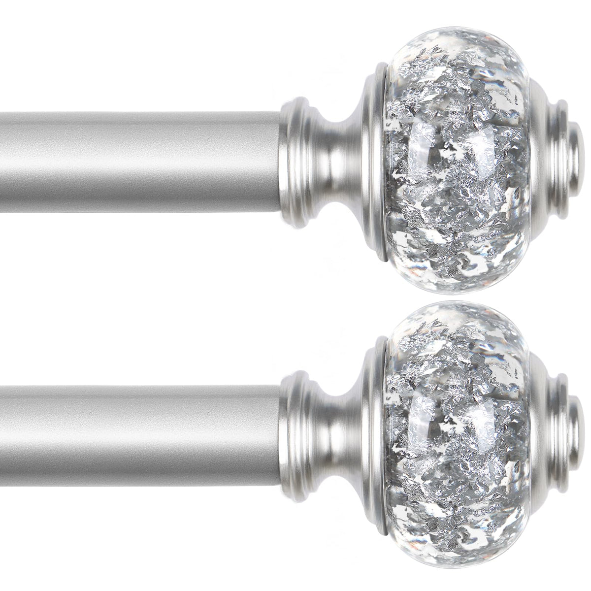 USFOOK 2-pack curtain rod with telescoping length for adjustable window coverage
