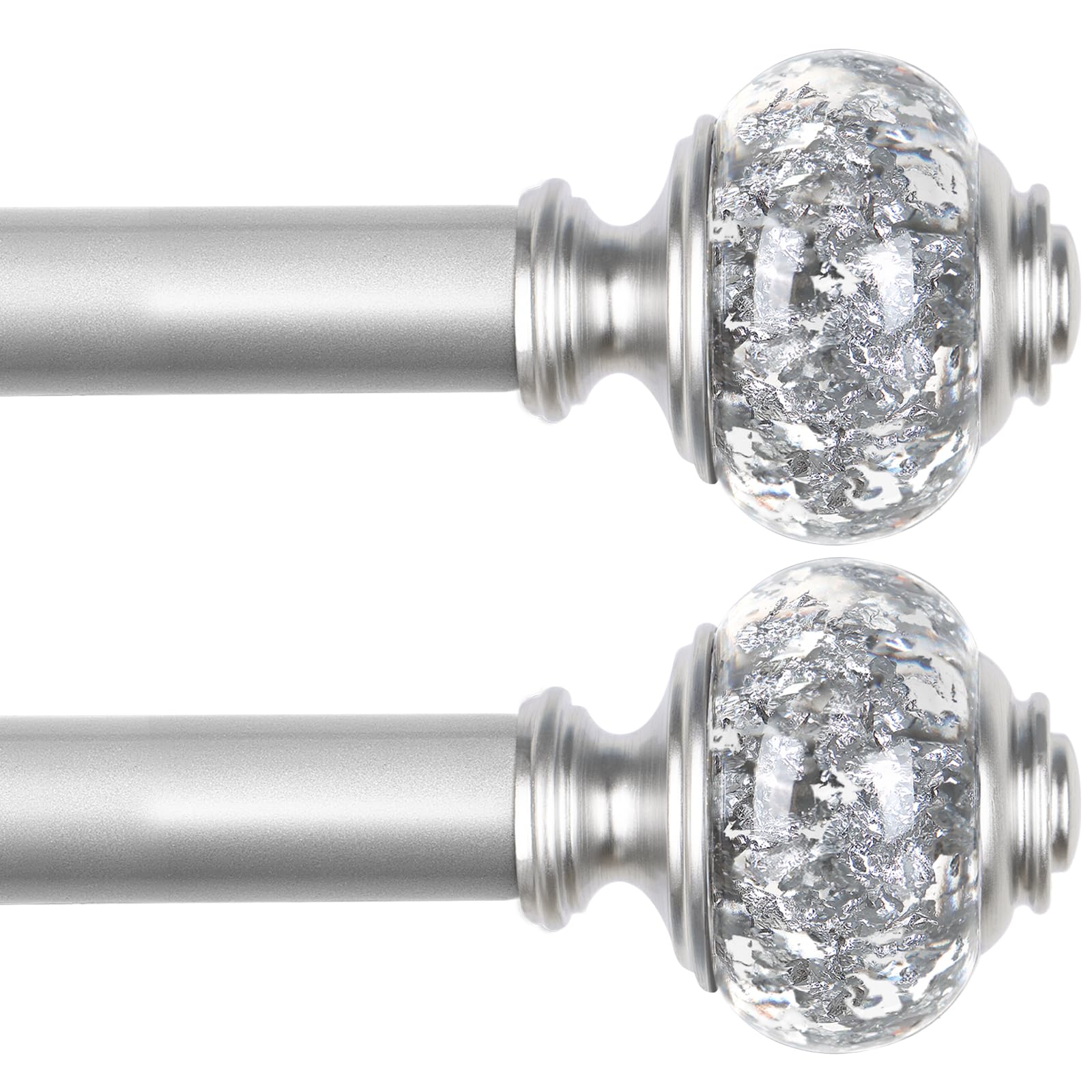 USFOOK 2-pack silver curtain rods provide versatile length for stylish window framing