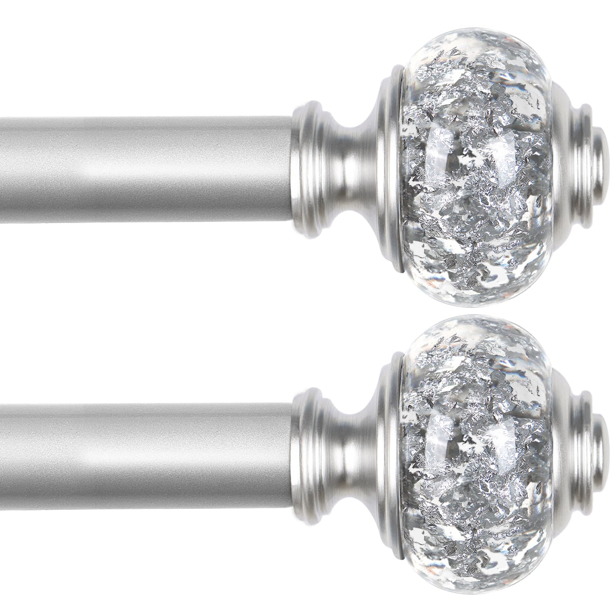 USFOOK 2-pack silver curtain rods provide versatile length for stylish window framing