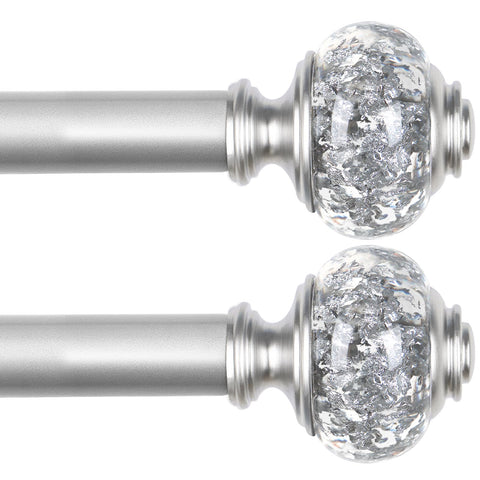 USFOOK 2-pack silver curtain rods provide versatile length for stylish window framing