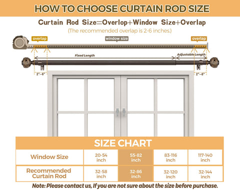 USFOOK 7/8 inch diameter rod supports heavier fabrics.