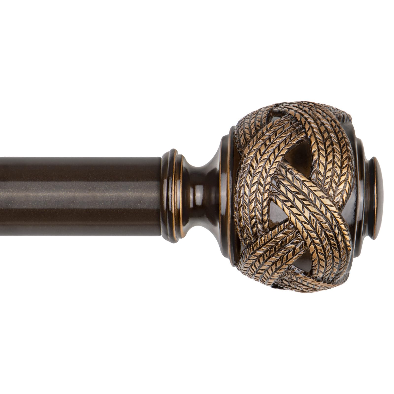 USFOOK bronze curtain rod 48-84 inch full length for versatile window styling.