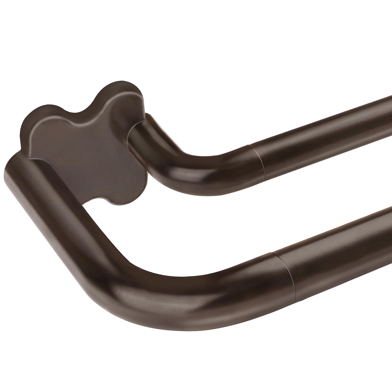 USFOOK Bronze Double Curtain Rod front view, length-adjustable for a precise fit.