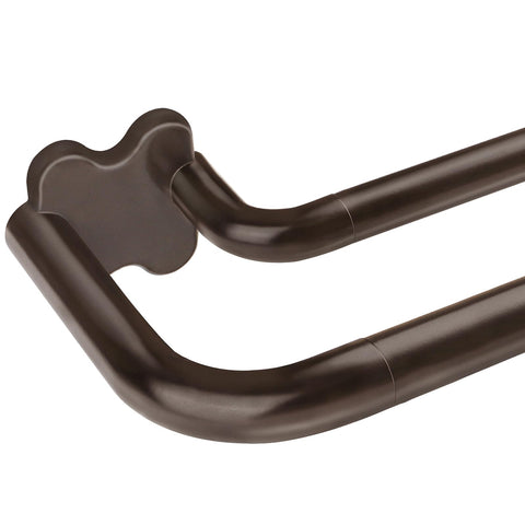 USFOOK Bronze Double Curtain Rod front view, length-adjustable for a precise fit.