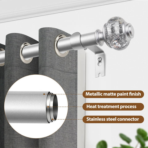 USFOOK crystal finial adds silver sparkle to drapery