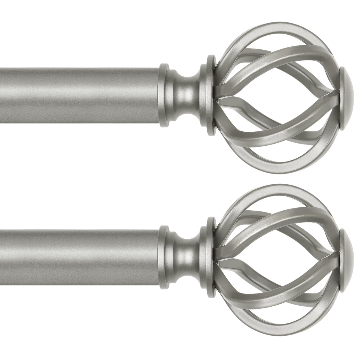 USFOOK curtain rod with antique silver twisted finials elevates window decor and supports heavy drapes.