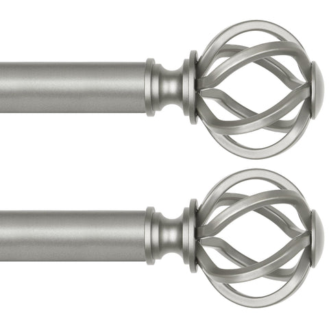 USFOOK curtain rod with antique silver twisted finials elevates window decor and supports heavy drapes.