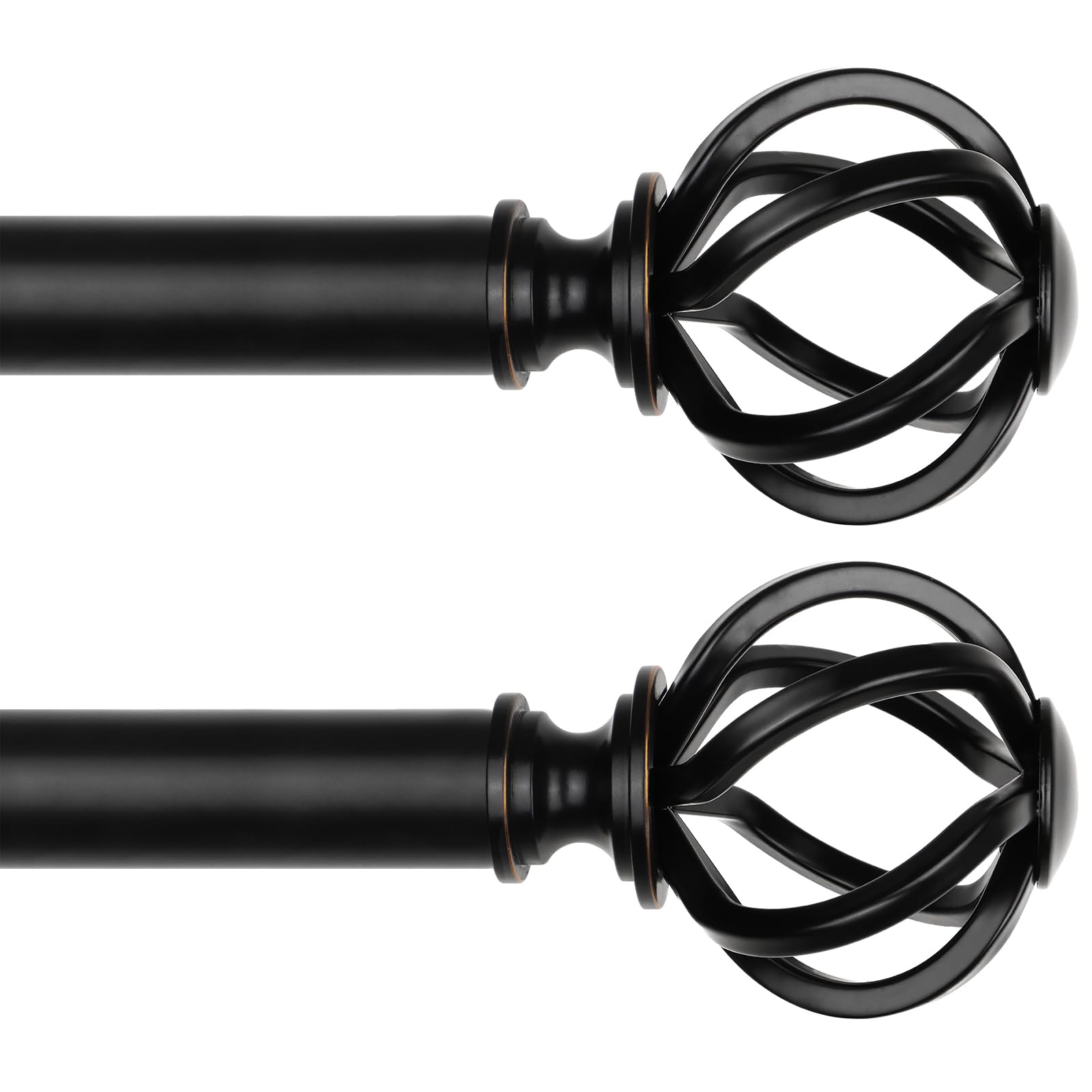 USFOOK curtain rod with telescoping segments adapts to different window widths.