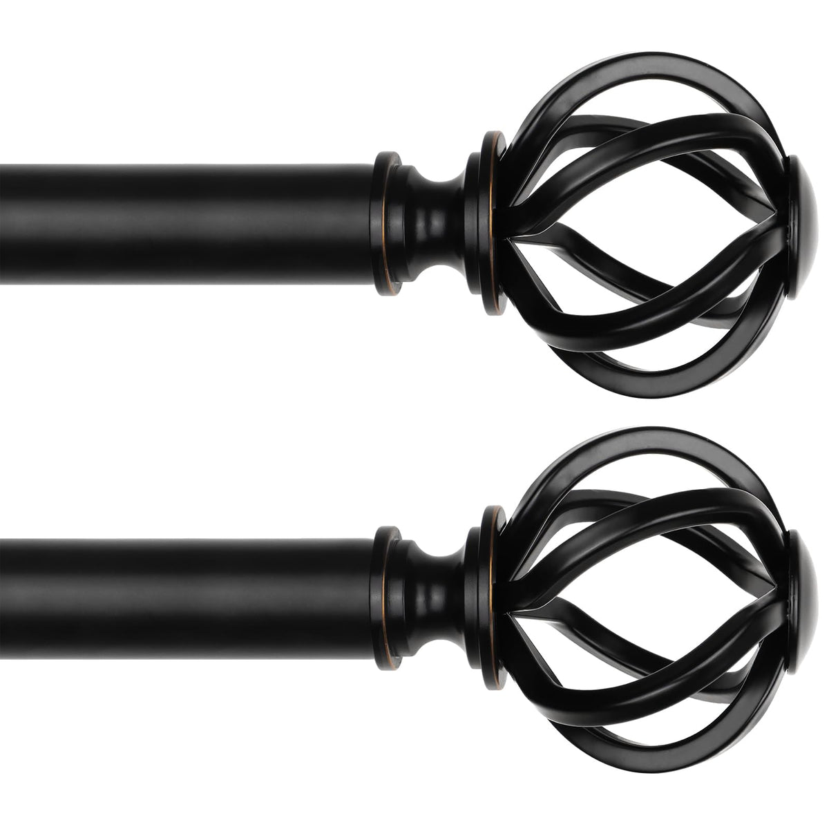USFOOK curtain rod with telescoping segments adapts to different window widths.