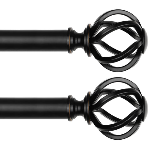 USFOOK curtain rod with telescoping segments adapts to different window widths.