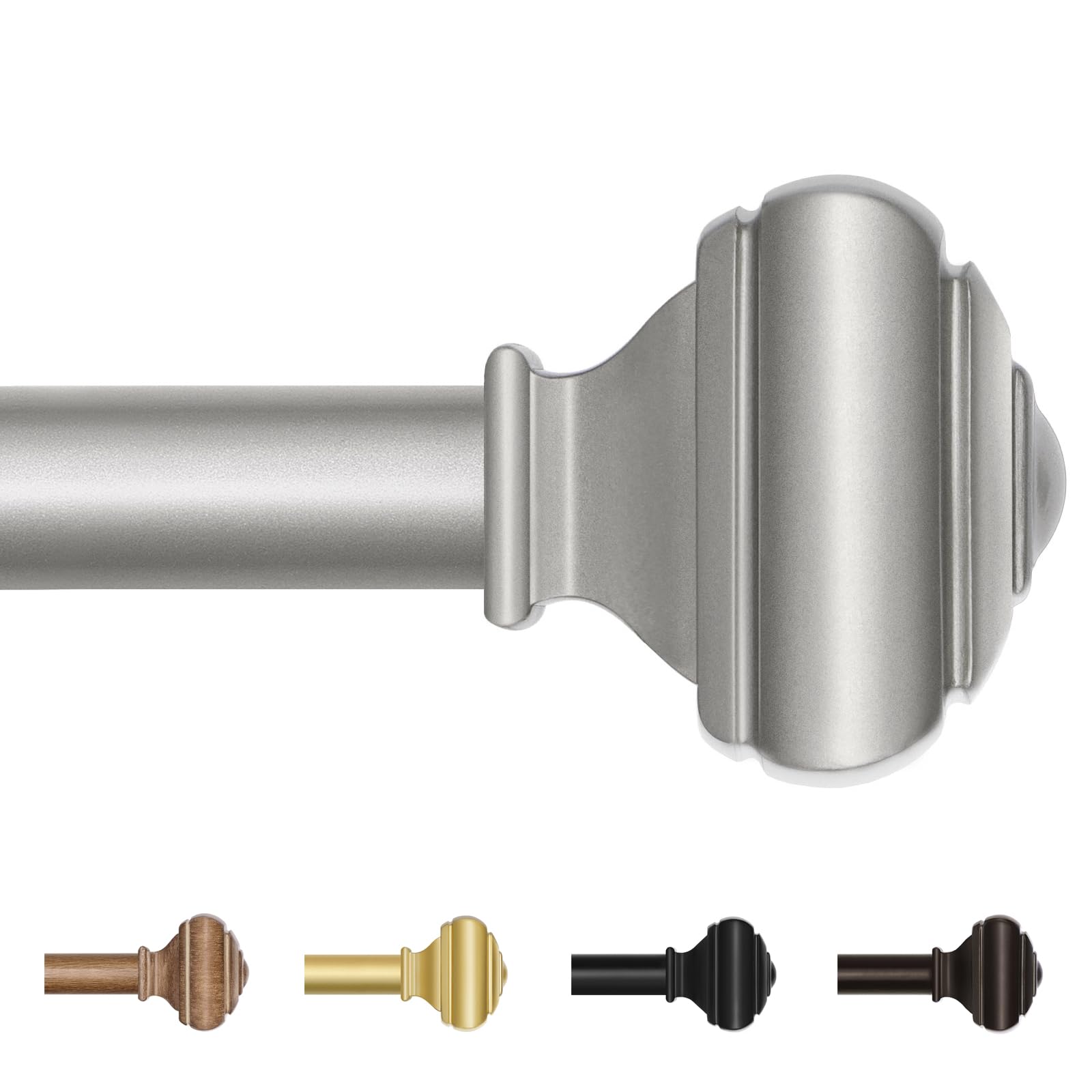 USFOOK antique silver square finials elevate window decor with a classic touch.