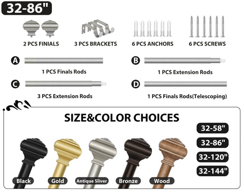 USFOOK multi-size options let you tailor the look to your space.