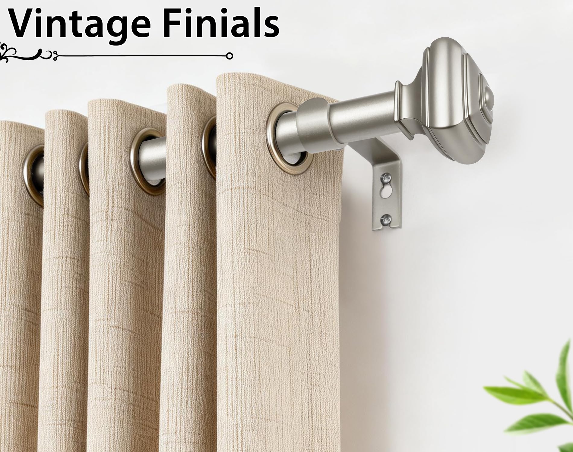 USFOOK telescoping curtain rod adapts 48–84 inches for a precise fit.