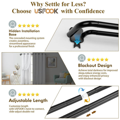 USFOOK installation kit with screws, anchors, and clear instructions
