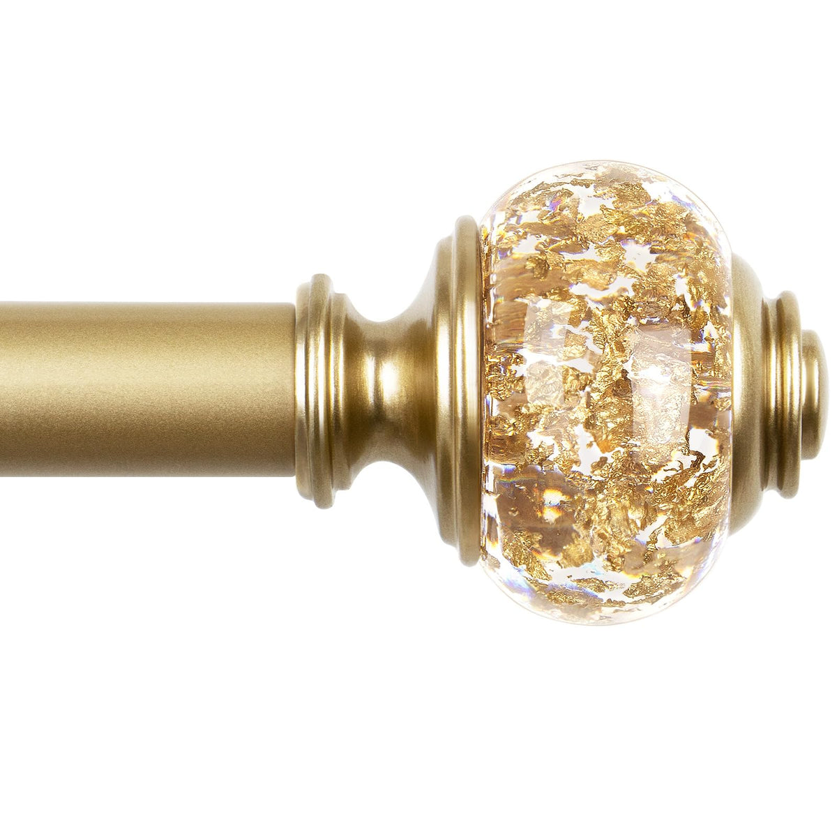 USFOOK luxury gold curtain rod extended from 32 to 86 inches for versatile window sizing.