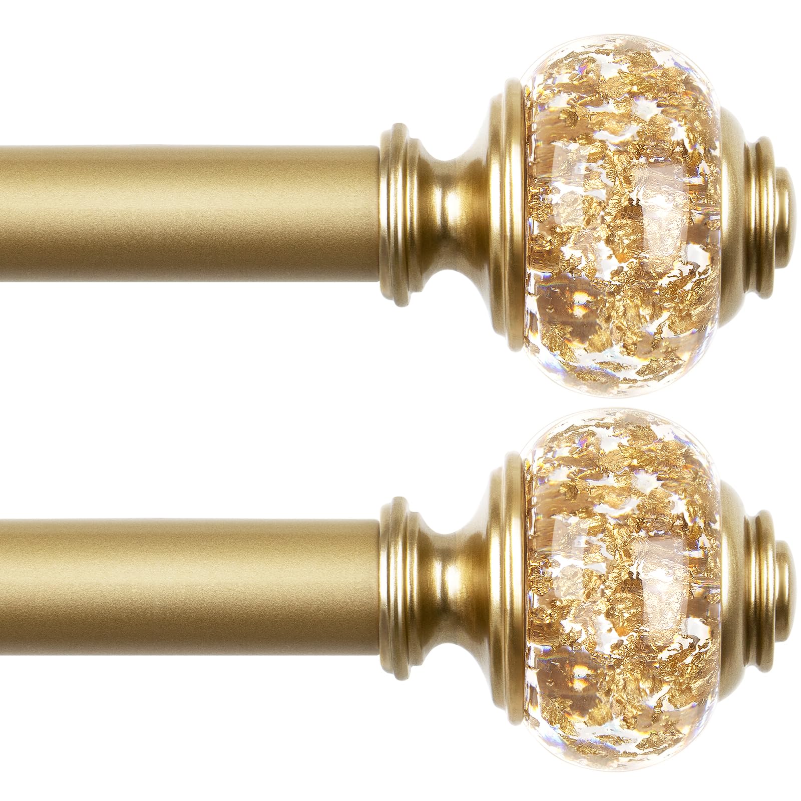 USFOOK luxury gold curtain rod assembly for versatile window styling and easy installation.
