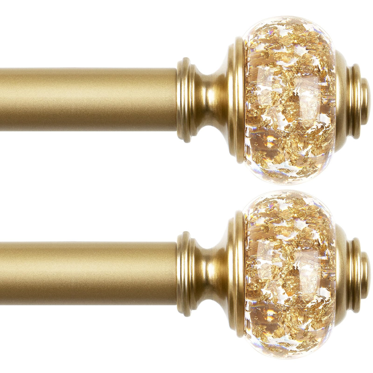 USFOOK luxury gold curtain rod assembly for versatile window styling and easy installation.