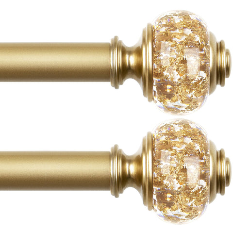 USFOOK luxury gold curtain rod assembly for versatile window styling and easy installation.