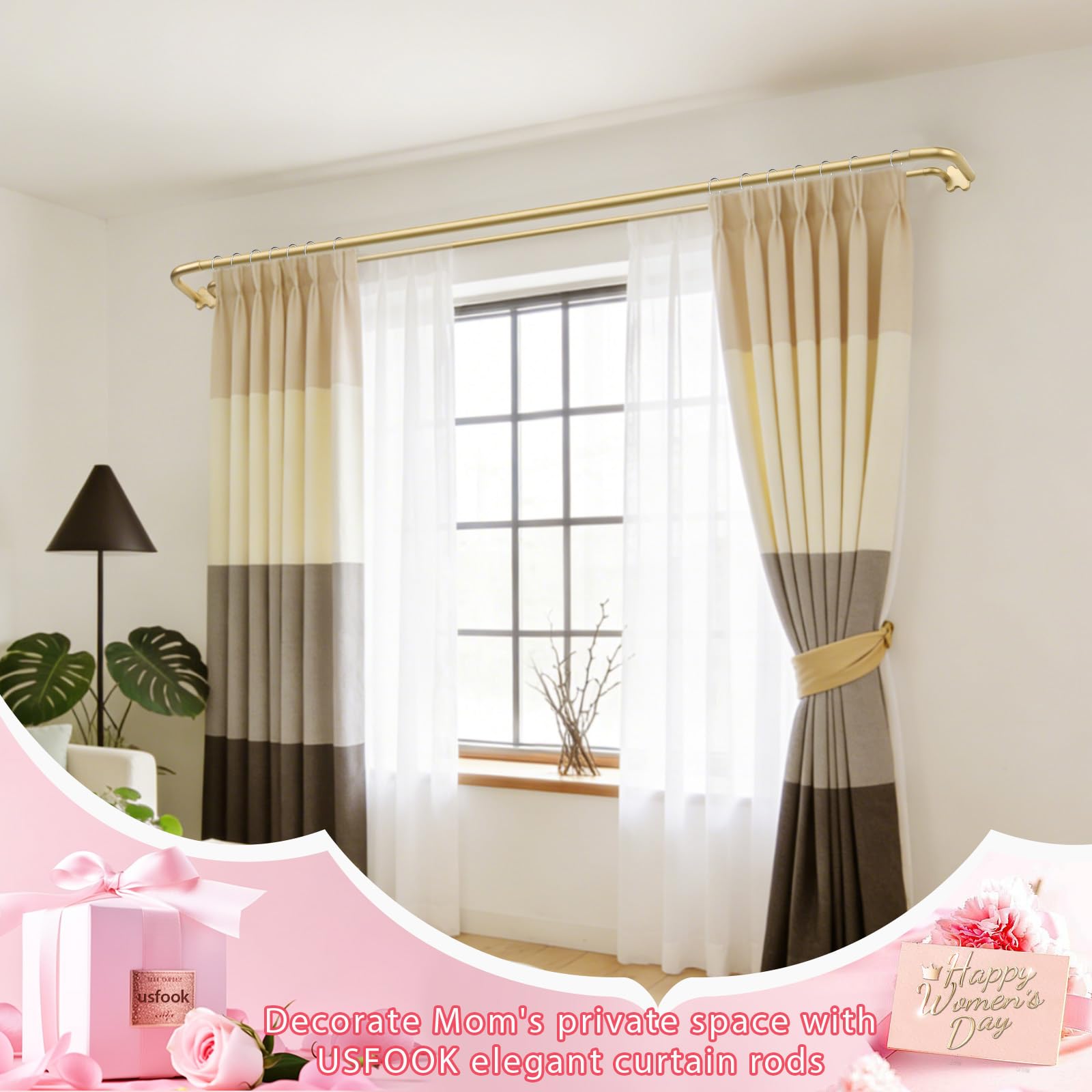 USFOOK robust double rod features 6/8 inch front and 5/8 inch back for support.