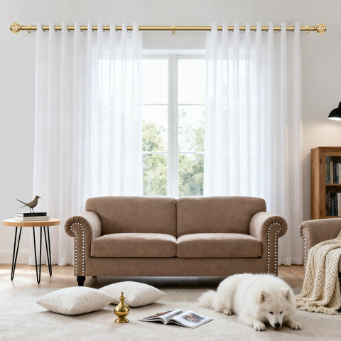 USFOOK telescoping drapery rod 32 to 86 inches enables flexible fit.