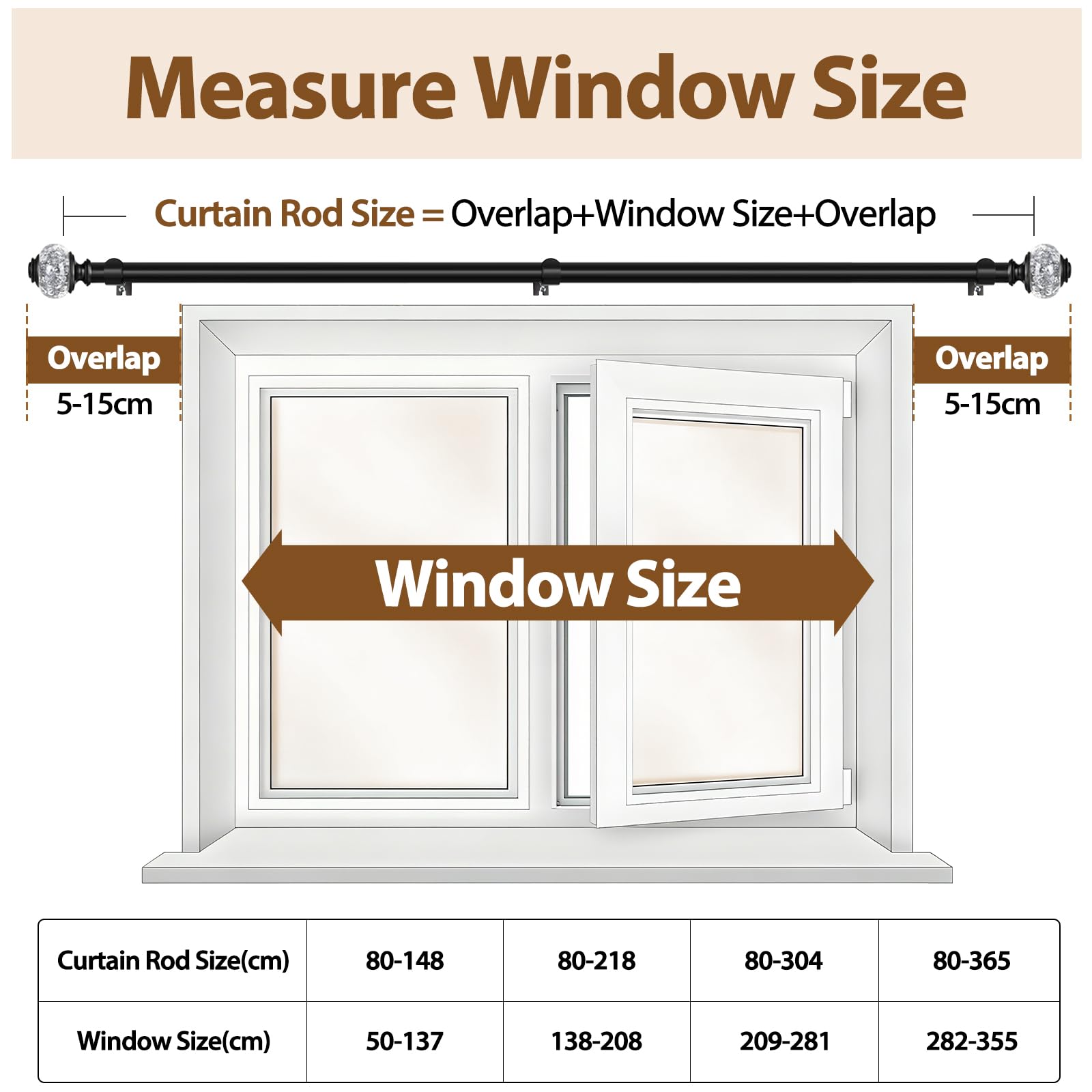 USFOOK 22 lb weight capacity suitable for grommet curtains and heavier drapes.