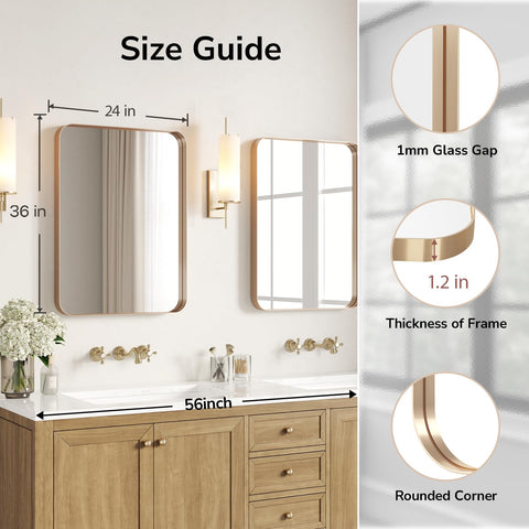 USHOWER brushed gold frame close-up shows neutral tone.