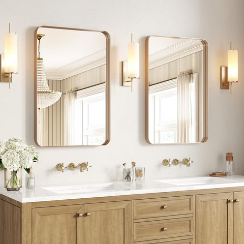 USHOWER champagne gold tone complements modern interiors.