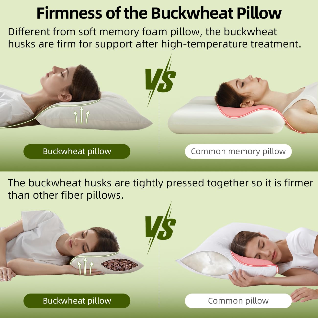 USlixury buckwheat pillow cooling-surface promotes airflow for comfort.