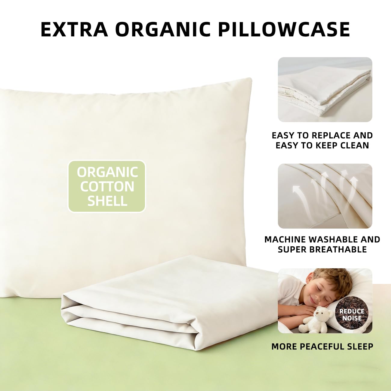 USlixury buckwheat pillow extra-hulls included for loft tweaks.