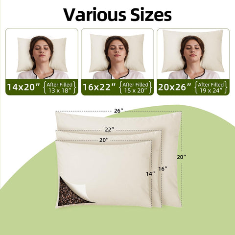 USlixury buckwheat pillow hidden-zipper adjusts height for personalized comfort.