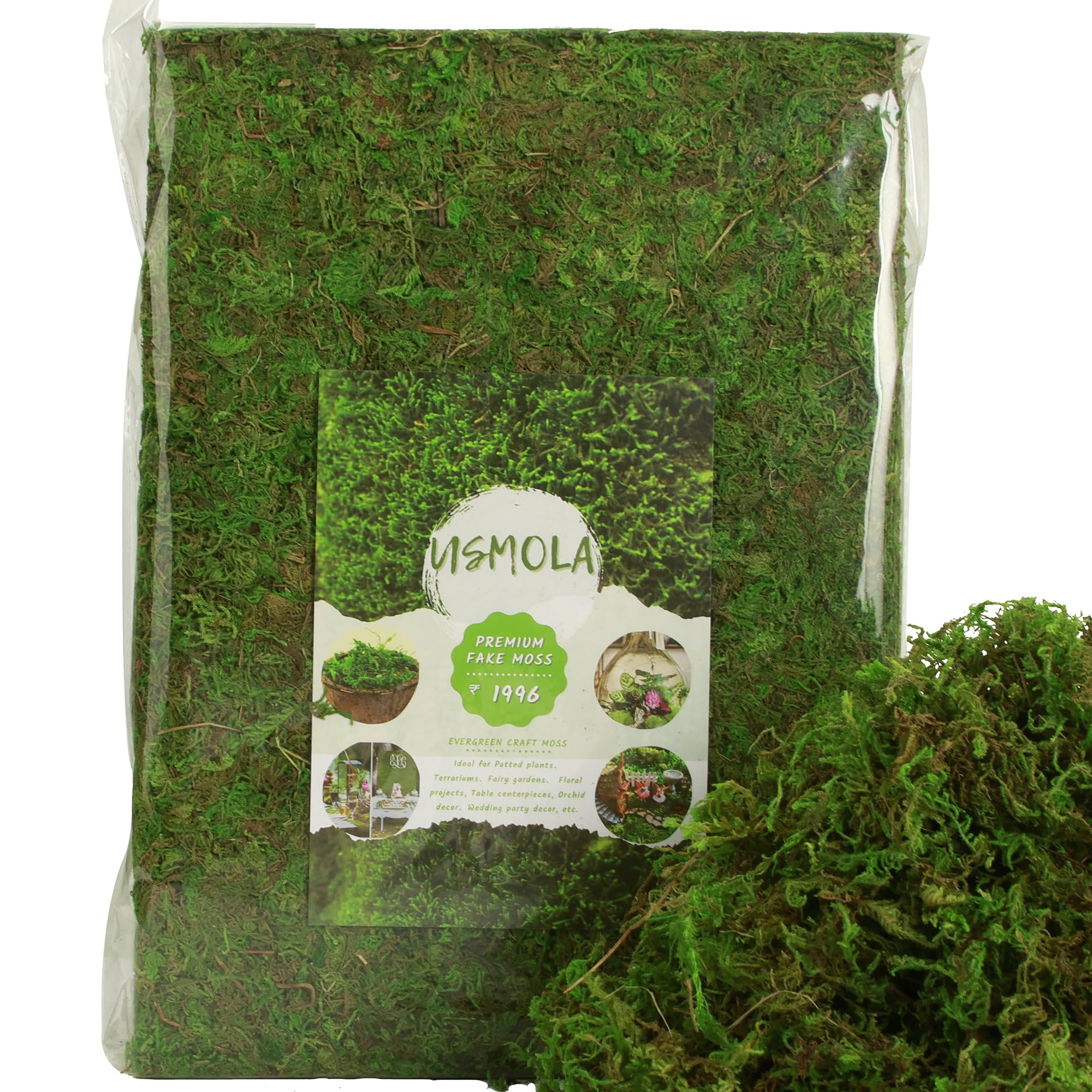 USMOLA fake moss for potted plants adds natural texture to indoor displays.