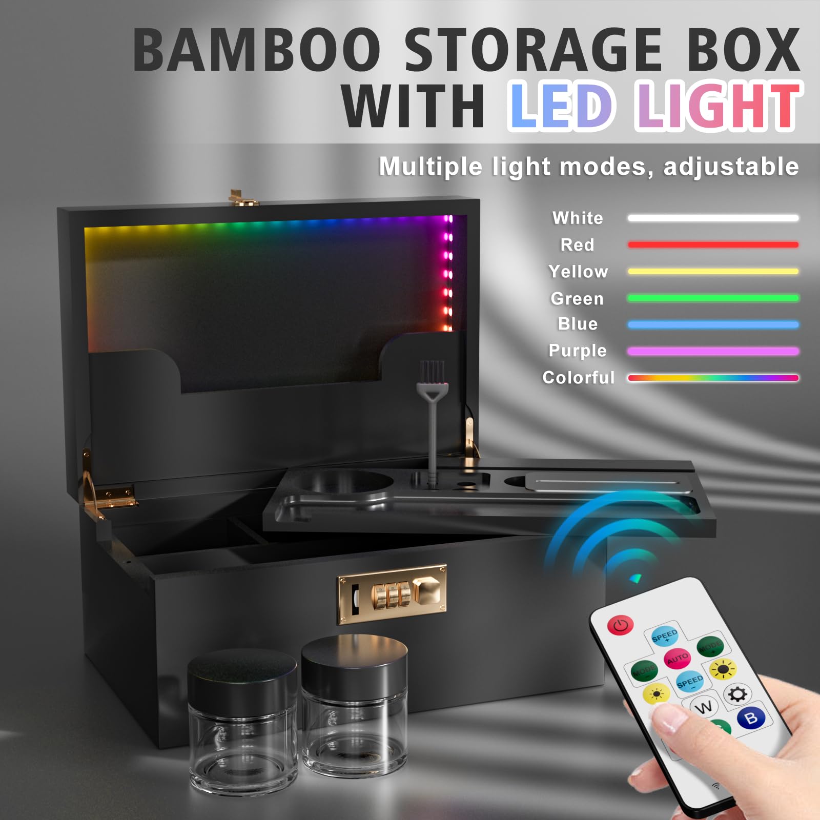Usoway storage box with combination lock secures valuables