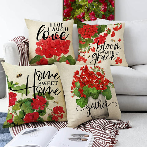 Ussap bee jar print pillow cover brings whimsy and easy styling