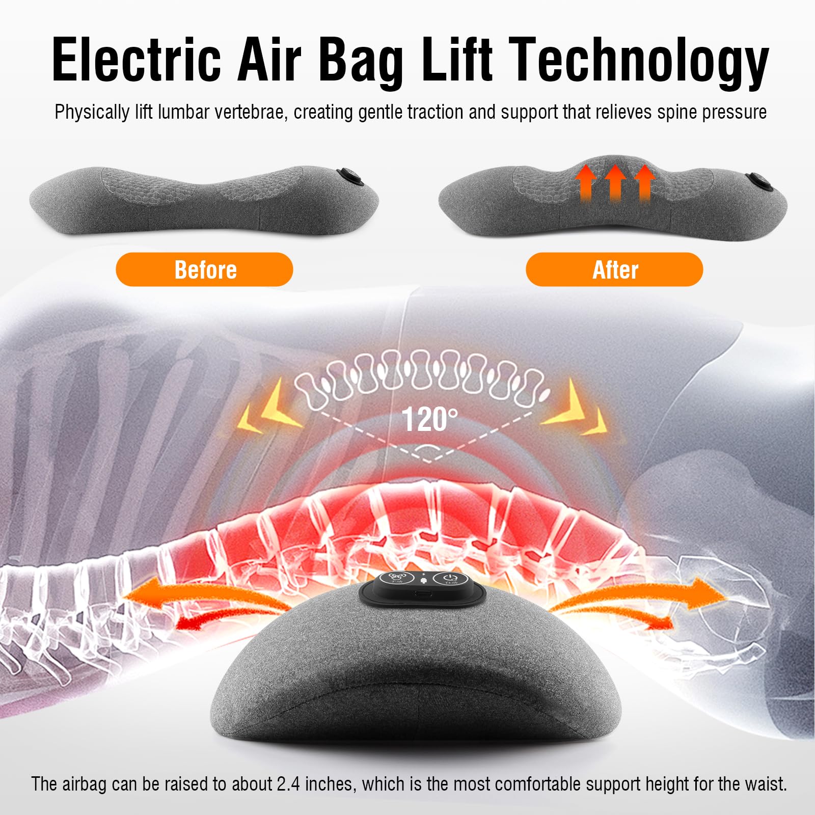 USUIE air lift demonstrates gentle lumbar traction and lift height