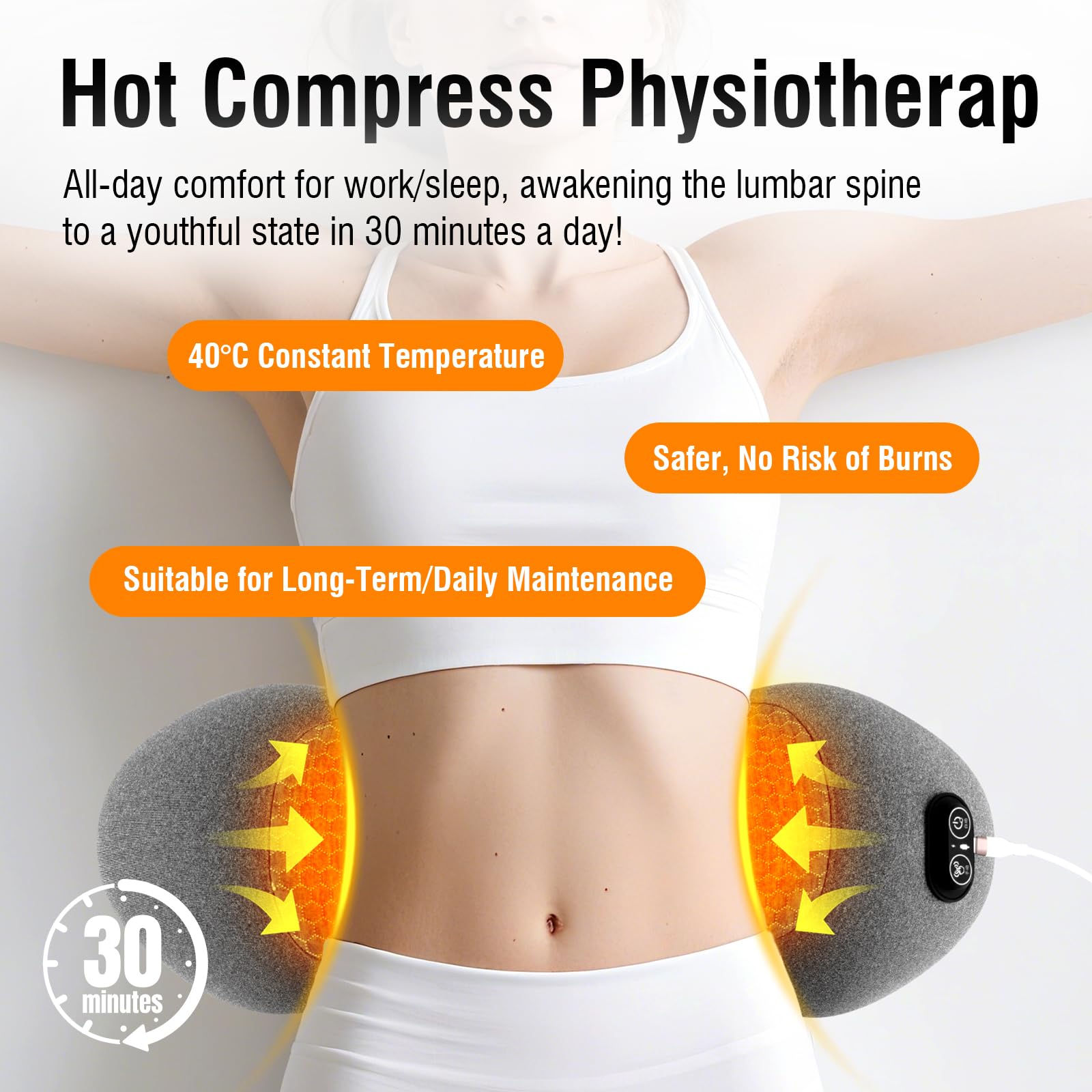 USUIE heat function illustrated for soothing warmth and improved circulation