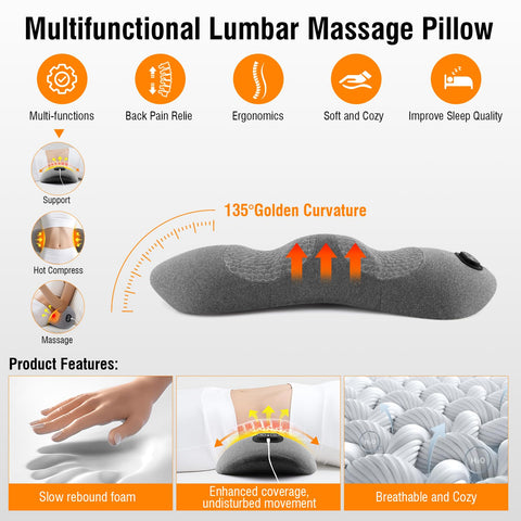 USUIE lumbar pillow side view highlights contour fit for relaxed posture