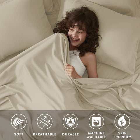 Four pillowcases included provide coordinated comfort with USXIBEI set.