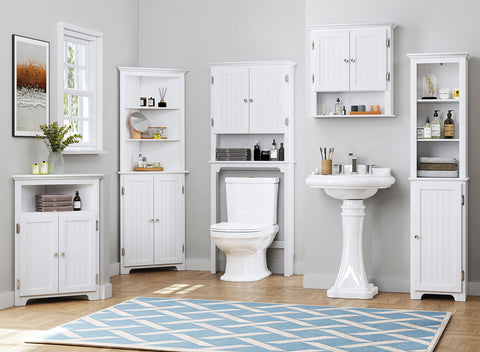 UTEX corner cabinet placed in living room for compact storage